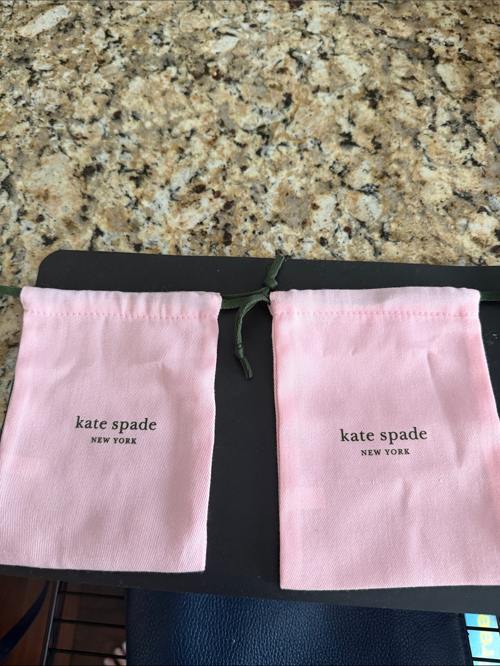 kate spade pink drawstring accessoryโ pouches (pair)